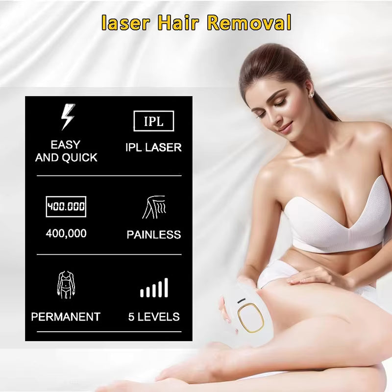 Professional At-Home IPL Laser Hair Remover – 500,000 Flashes for Permanent Smoothness