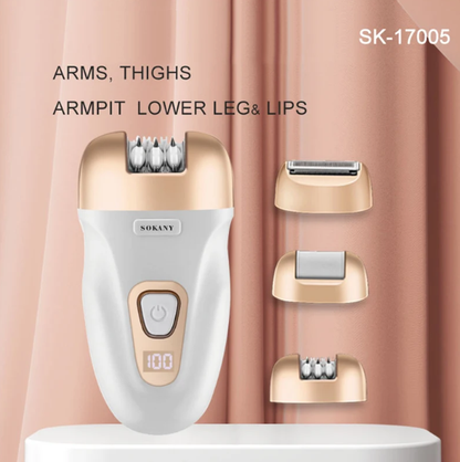 Sokany SK-17005 3-in-1 Total Grooming Kit – Painless Epilator, Shaver & Callus Remover