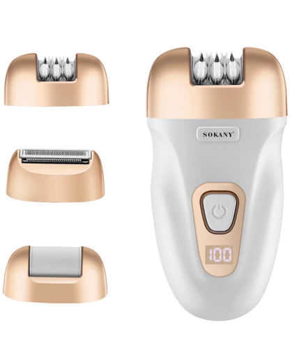 Sokany SK-17005 3-in-1 Total Grooming Kit – Painless Epilator, Shaver & Callus Remover